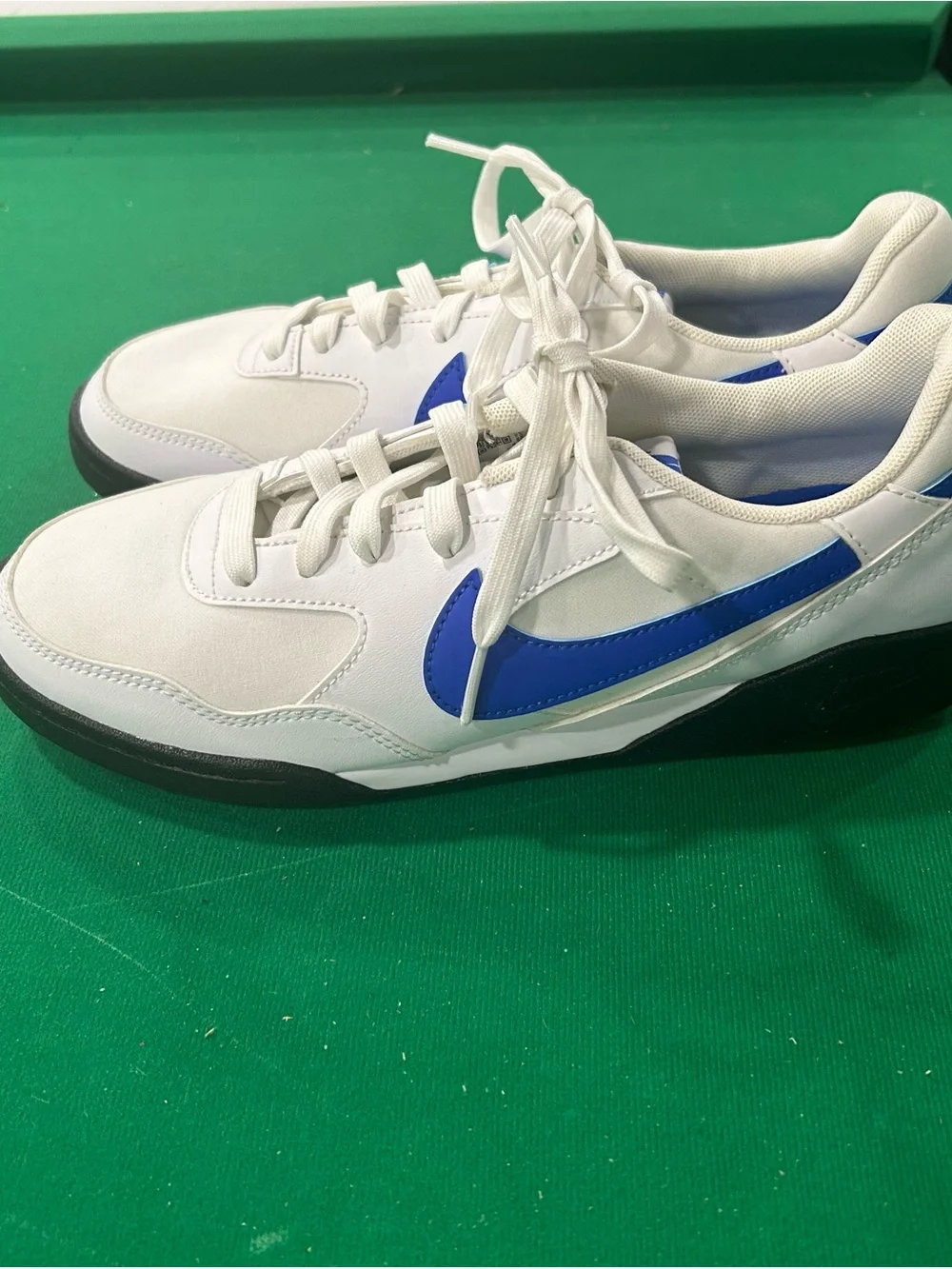 Nike White and Blue Low-Top Sneakers